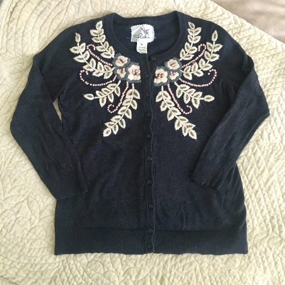 Anthropologie Sweaters - Anthropologie Embroidered Cardigan